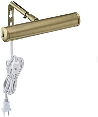 Ciata Lighting 14-Inch 15-Watt Wall Mount Picture Light in Antique Brass Finish with in-line On/Off Switch, E12 Candelabra Base, Adjustable Neck and Shade, Display Light for Indoor Locations Pack of 2