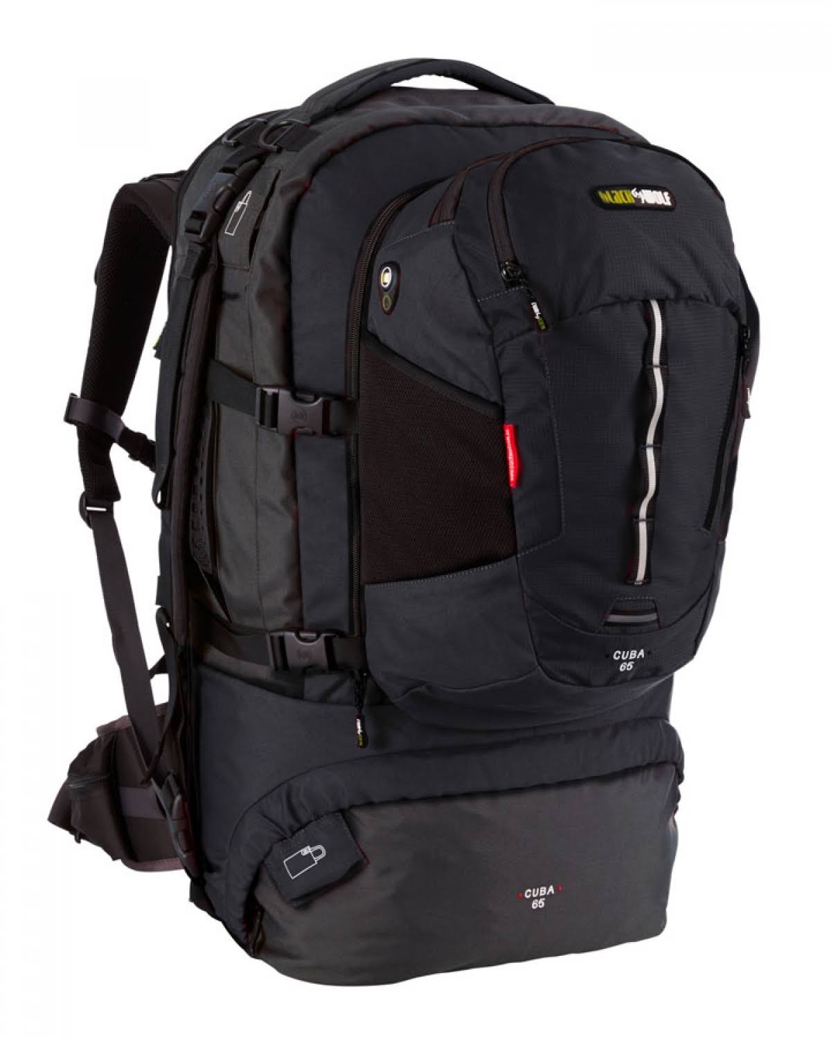 BlackWolf Cuba 65L Travel Pack - Black