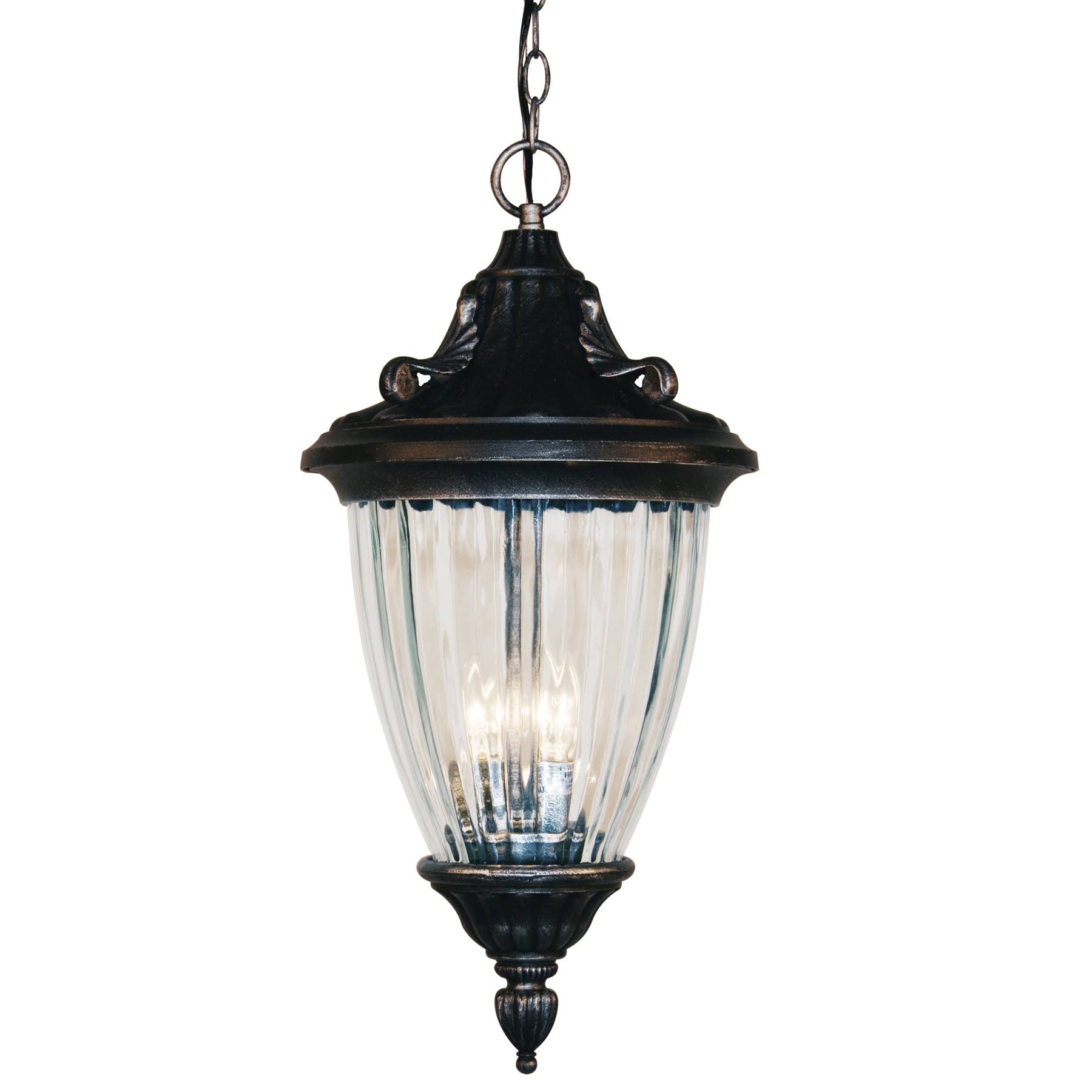 Z-Lite-504CH-BS-Waterloo - Three Light Outdoor Hanging Lantern Black