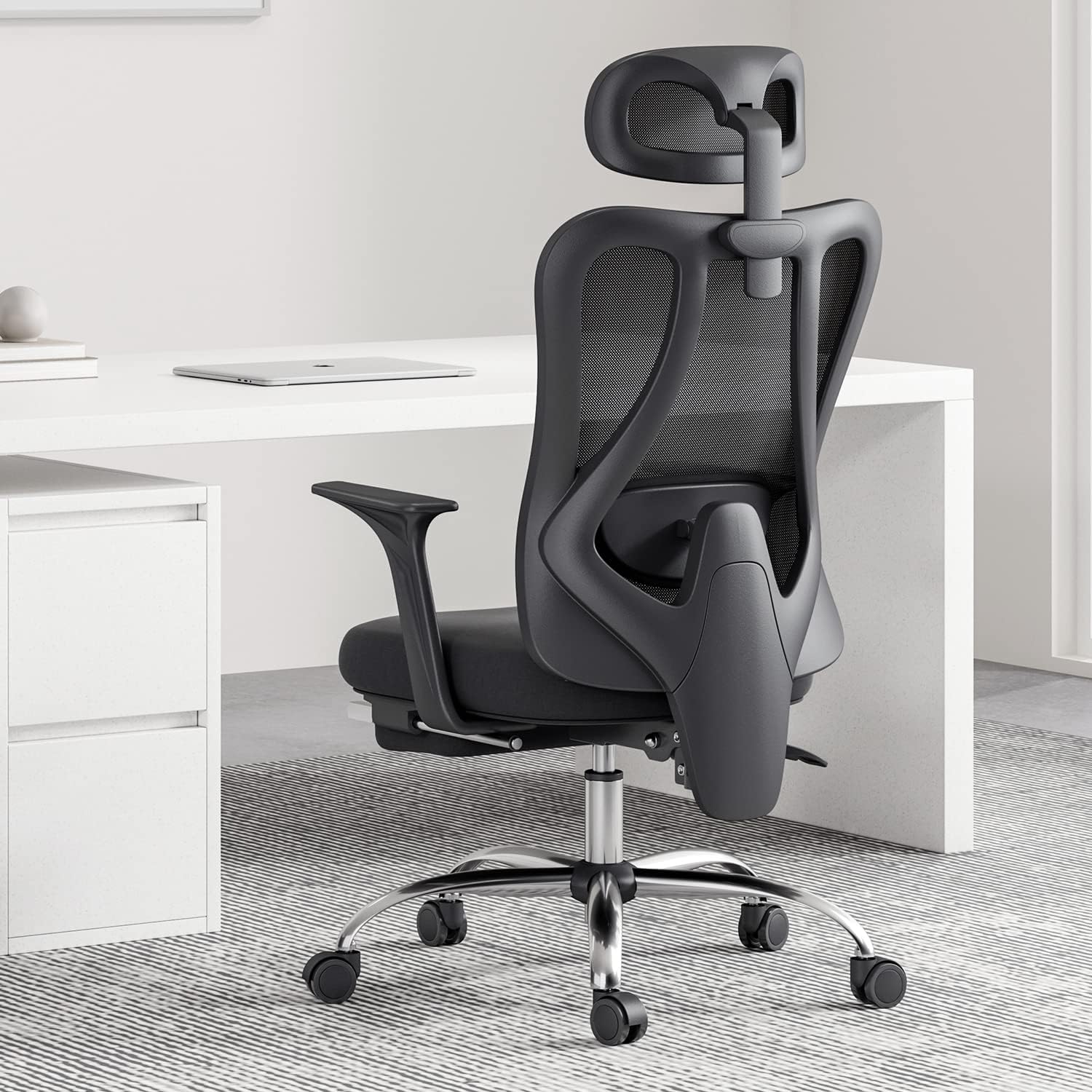 Hbada Ergonomic Chair Adjustable Backrest Height Computer Chair, Rotatable Lifting Lumbar Support and High-Density Breathable Mesh Desk Chair