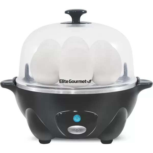 Egg Cookers Easy Electric 7 Egg Capacity Cooker, Poacher, Omelet Maker, Scrambled, Soft, Medium, Hard Boiled with Auto Shut-Off and Buzzer, BPA Free(Dark Grey)