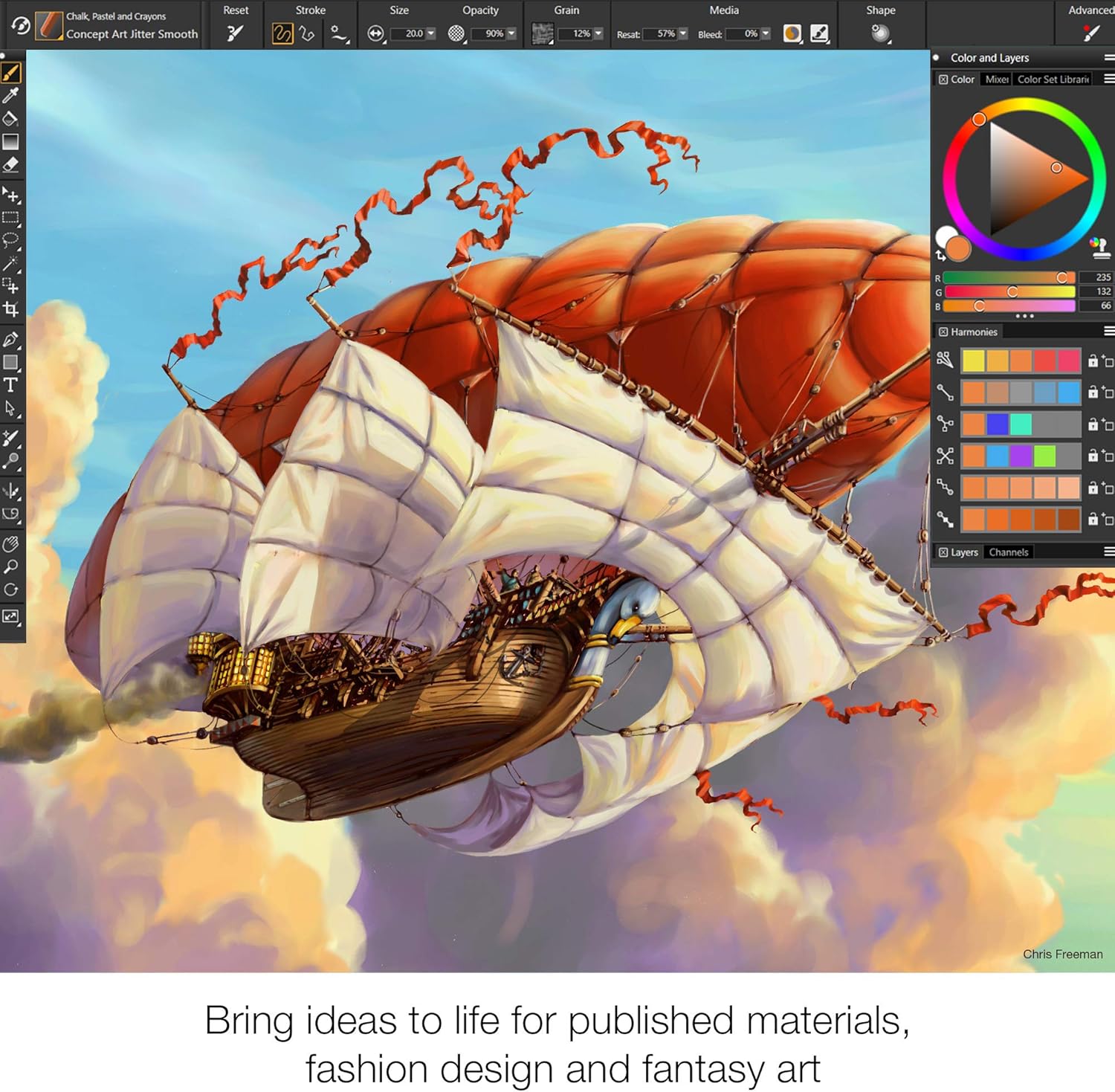 Corel Painter 2021 Upgrade | Digital Painting Software | Illustration, Concept, Photo, and Fine Art [PC/Mac Keycard] [Old Version]