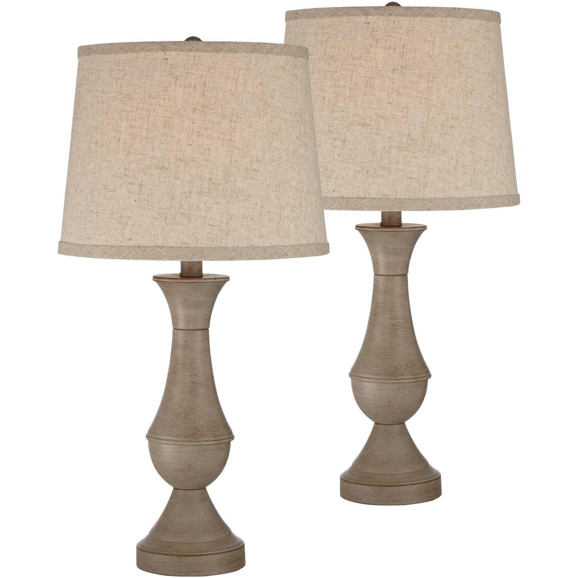 Regency Hill Traditional Table Lamps Set of 2 with USB Port LED Touch - Black