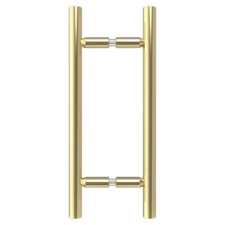 CRL Brass 8 inch Ladder Style Back-to-Back Pull Handles, Gold LP8X8BR