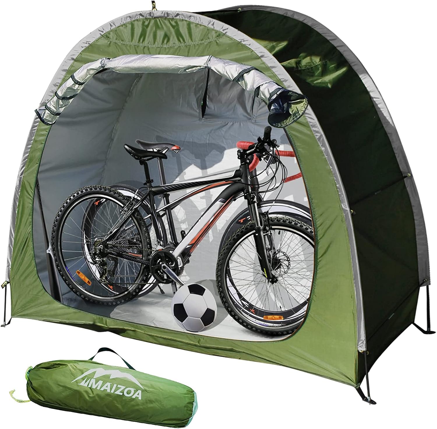 MAIZOA Outdoor Bicycle Cover Storage Tent, 210D Oxford Thick Waterproof Fabric, Outdoor Aluminum Alloy Bracket Bicycle Storage shed, can Store 2 Bicycles or tricycles