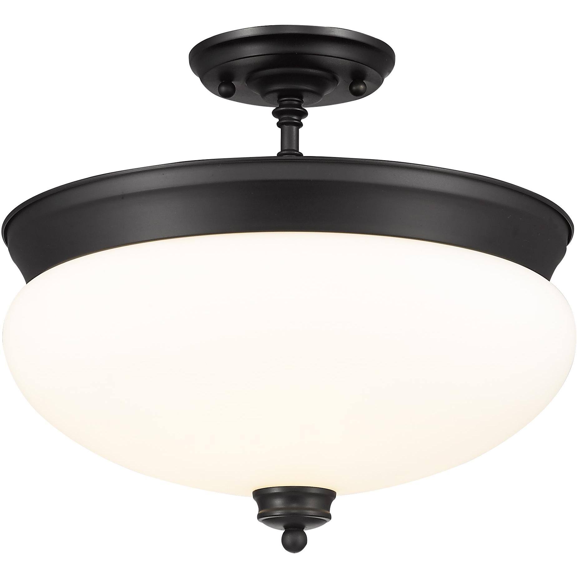 Z-Lite 721SF-MB Matte Black 3 Light Semi Flush Mount