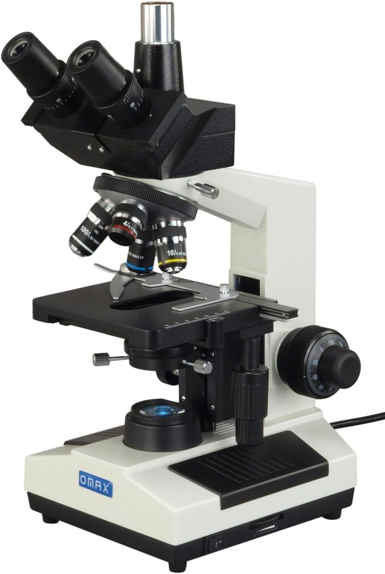 OMAX 40X-1600X Darkfield Trinocular Compound Biological Microscope with Replaceable LED Light