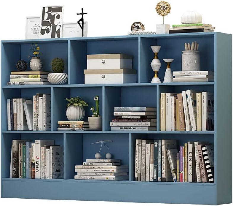 MKVRS Floor-Standing Storage Shelf,Children's Book Shelf,Multi-Color Optional Large Capacity,Used for Living Room,Study,Office Bookcase (Color : Blue)