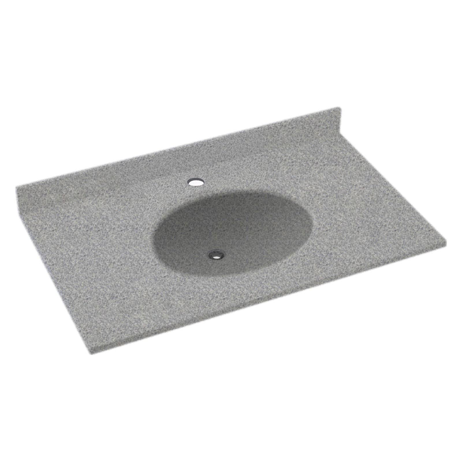 Swanstone 37W x 19D in. Ellipse Solid Surface Vanity Top, Gray