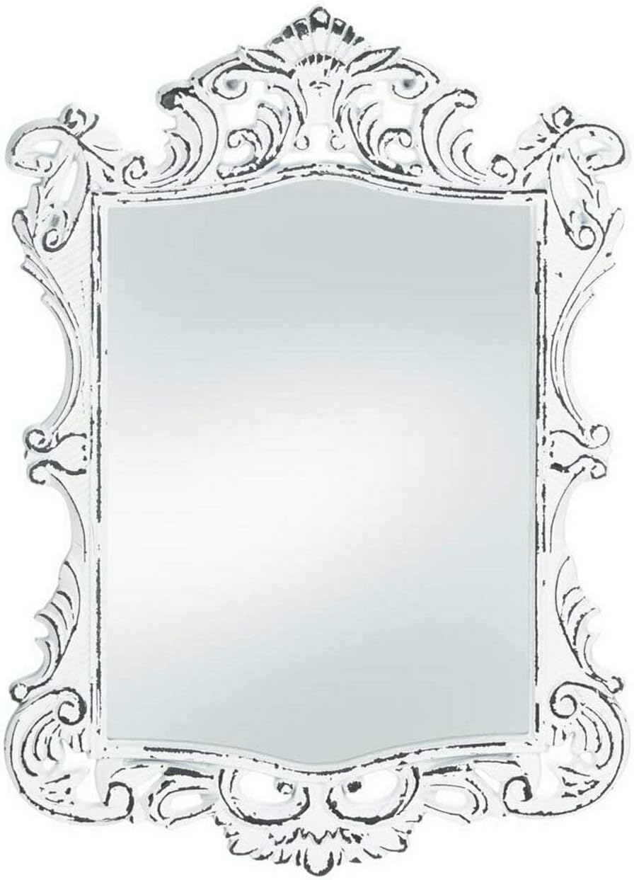 Accent Plus Regal White Distressed Wall Mirror