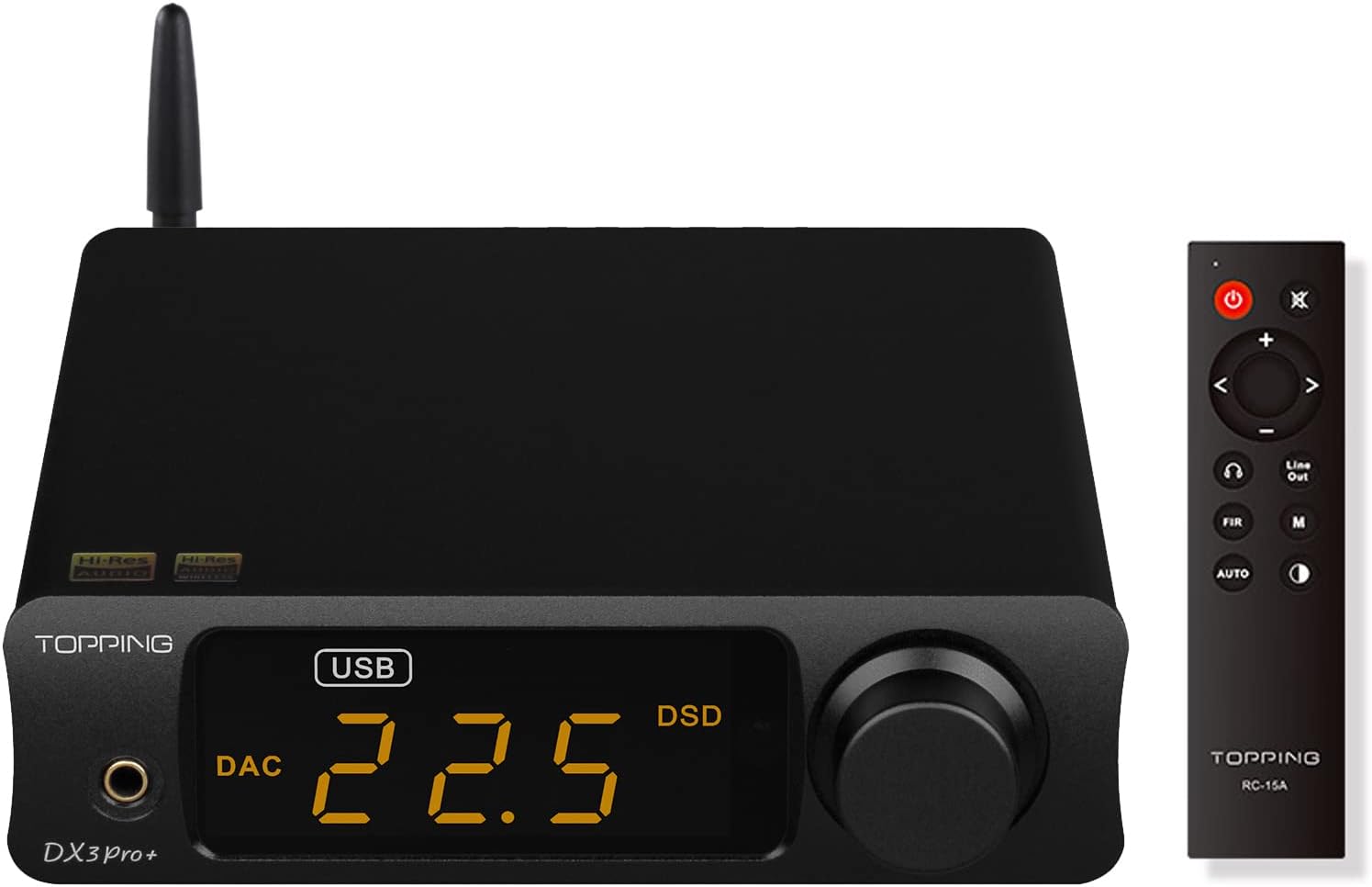 Topping DX3 Pro+ Bluetooth 5.0 Headphone Amplifier LDAC Audio Decoder r DSD512 DAC Low Noise Amplifier for Home and Computer Black