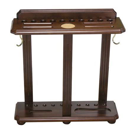 The Level Best Floor Pool Cue Rack; Warm Chestnut