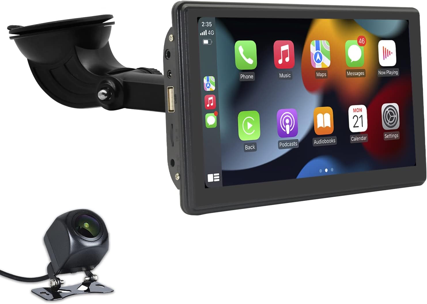 IYING 7 Inch Touchscreen Wireless CarPlay & Android Auto Portable Car Player for Car Truck Bluetooth AirPlay Mirror Link Car Stereo Receiver Dash/Windshield Mounted + Backup Camera