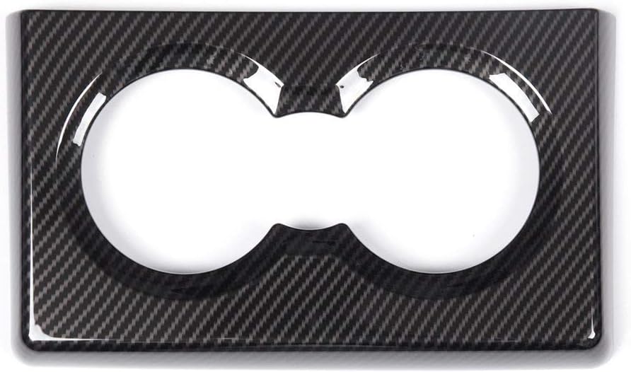 Interior Auto Vehicle Accessory, for Alfa Romeo Giulia 2016-2018, Rear Row Cup Holder Frame Cover Trim Carbon Fiber ABS Chrome plastic Black, 1 pcs/set