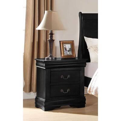 Henton 2 - Drawer Nightstand Canora Grey Color: Black