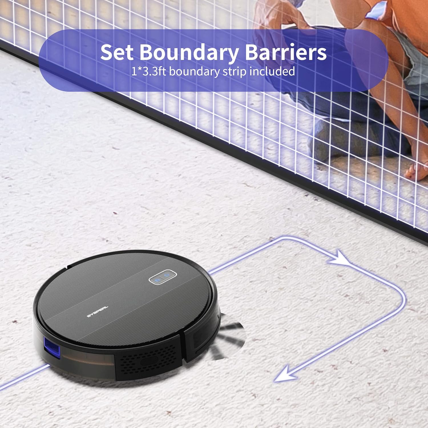 SYSPERL Robot Vacuum Cleaner,Robot Vacuum with Mapping Technology, Automatic Robot Vacuum Cleaner,120 Min Runtime,2600Pa Robot Vacuum Mapping,Alexa Compatible,Robot Vacuum for Pet Hair,Hard Floor