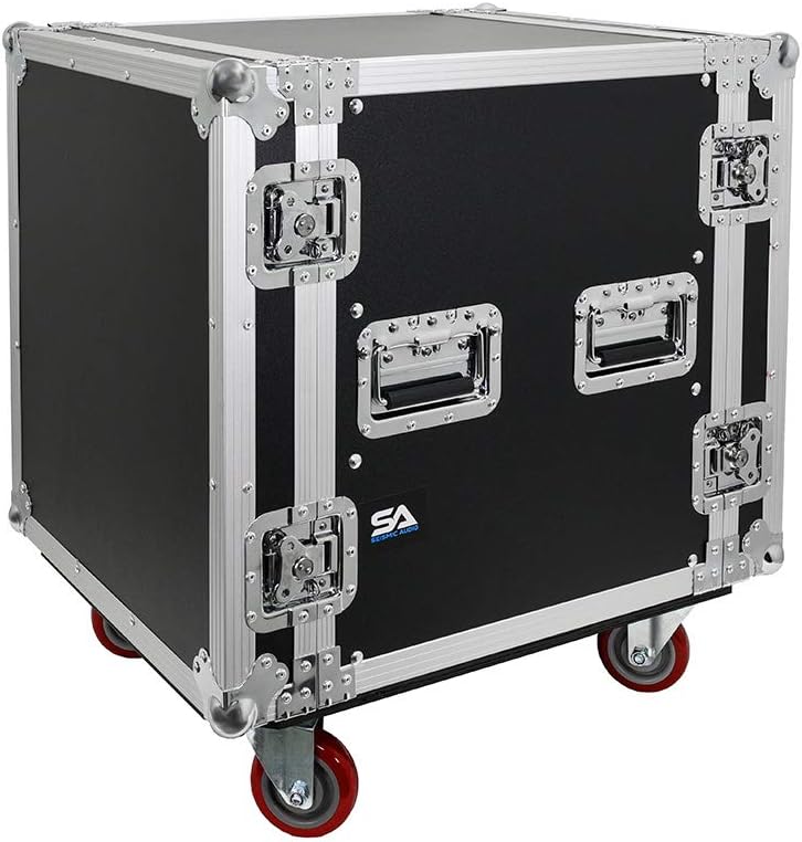 Seismic Audio - 12 Space Pro Audio DJ Road Rack Case with Casters - 12U Pro Tour Grade Rack