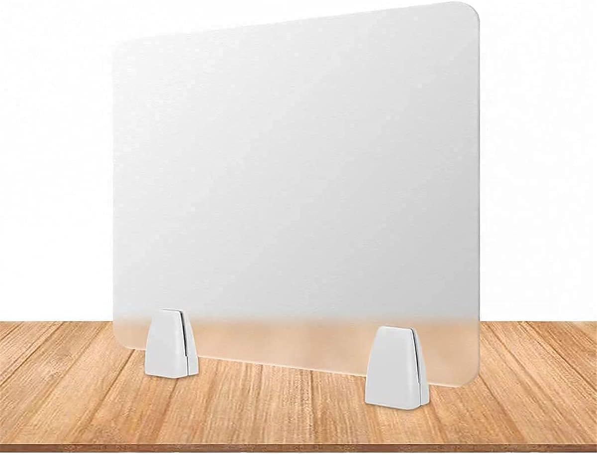 Sneeze Guard,Desk Divider 4 Pack Protective Plexiglass Shield Frosted Acrylic for Counter,Table and Desk Premium Desk Partition Portable Barrier Panel for School Student Classroom,23.6