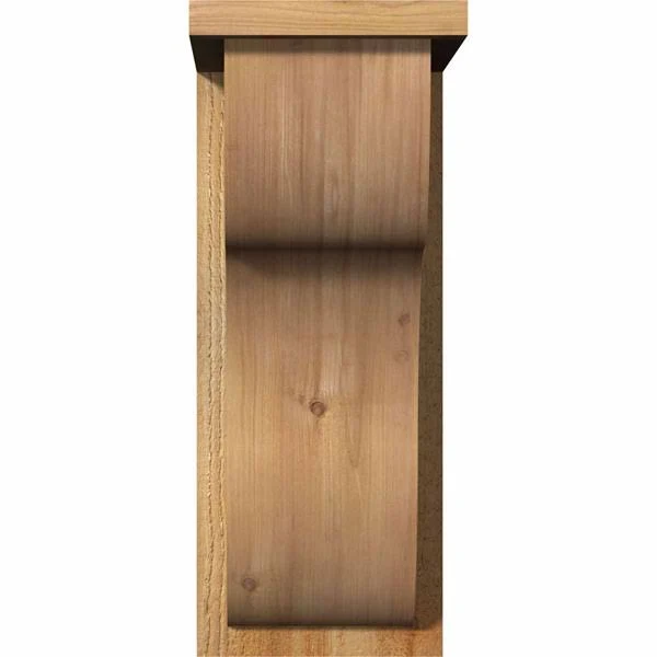8x22W x 12x22D x 20x22H Carmel Rough Sawn Corbel w/Backplate, Western Red Cedar
