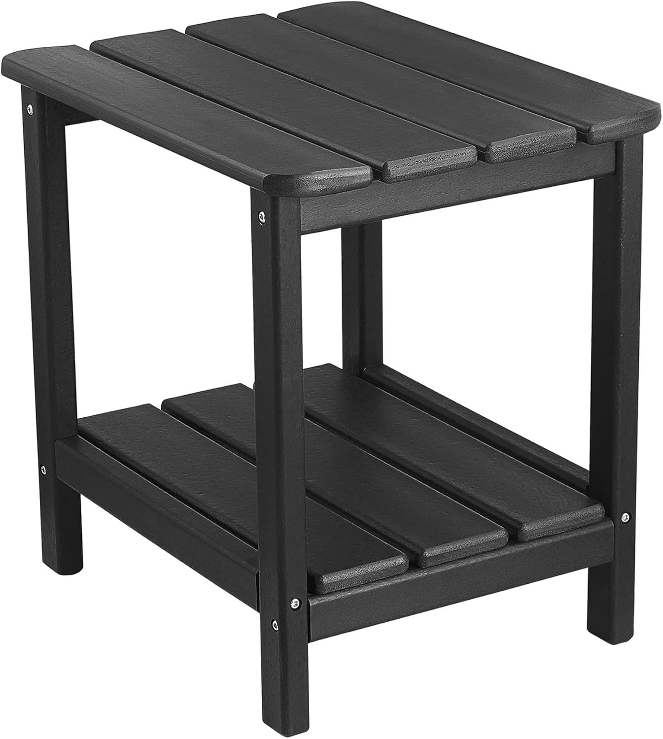 BASCWIHOM Outdoor Side Tables, Poly Lumber Adirondack Side Table Weather Resistant, 2-Tier Patio End Tables Waterproof & Easy Maintenance for Outside, Garden, Lawn, Pool (Blue)