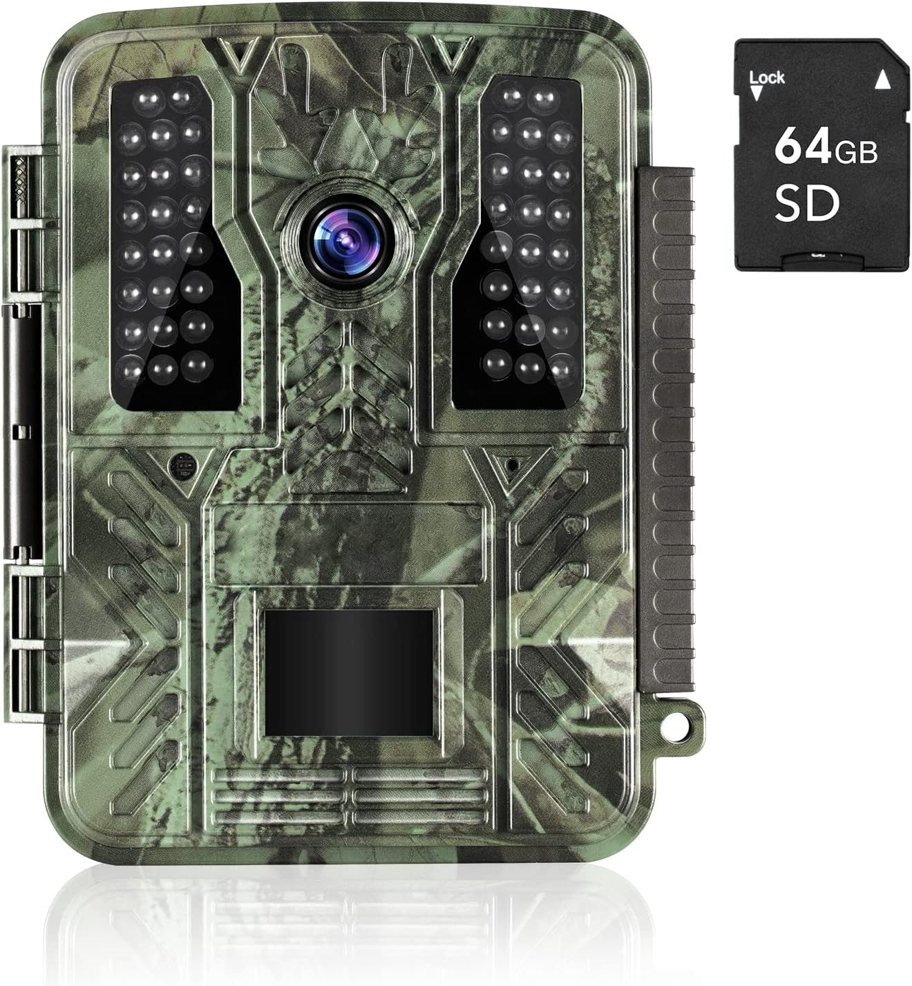 4K 32MP Trail Camera, Game Camera with Night Vision 0.2S Trigger Time 120° Wide Angle 90ft Motion Activated Trigger Hunting Camera with 52 IR LEDs, IP67 Waterproof Deer Camera with 2.3” LCD Display Pack of 2