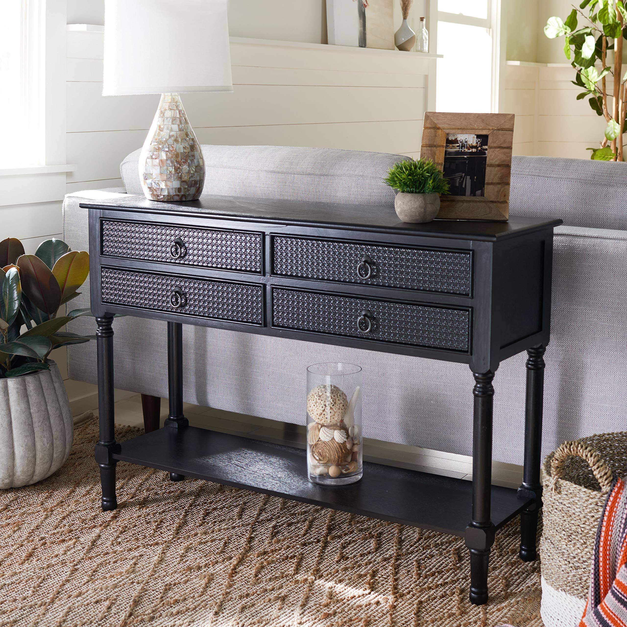 Safavieh Haines 4DRW Console Table-Black