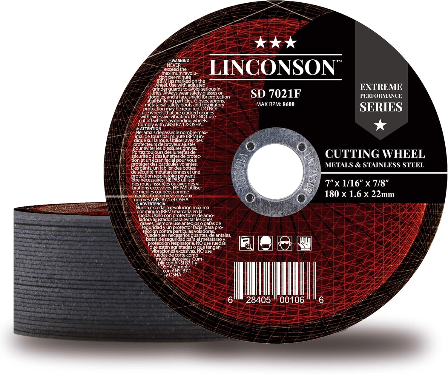 LINCONSON 25 Pack 7 Inch Cut Off Wheel for Metal & Stainless Steel Used On Angle Grinder 7&rdquo;x1/16&rdquo;x7/8