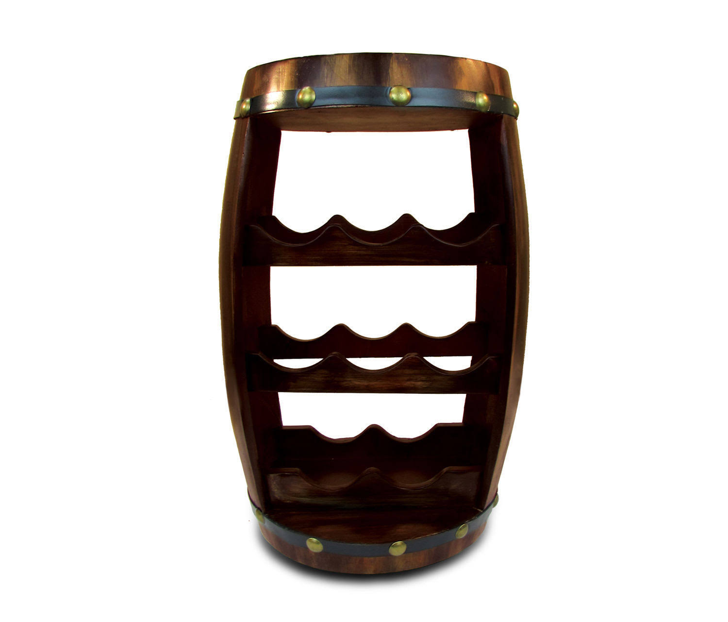 Puzzled Alexander - 8 Bottles Wooden Holder - Barrel Shape Wine dcor Rack Stand