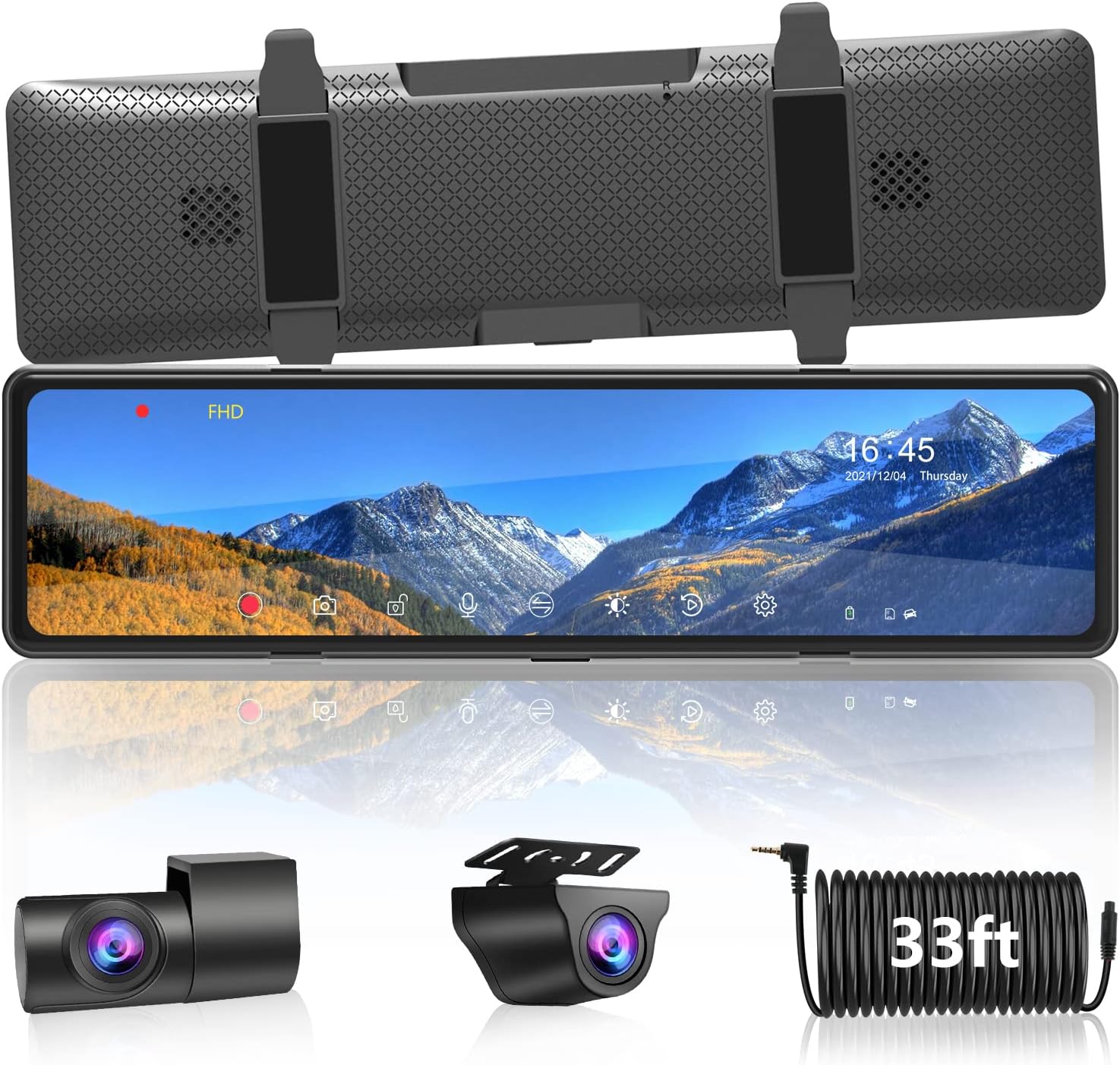 【Newest Detached】 Mirror Dash Cam with Detached Front Camera 11