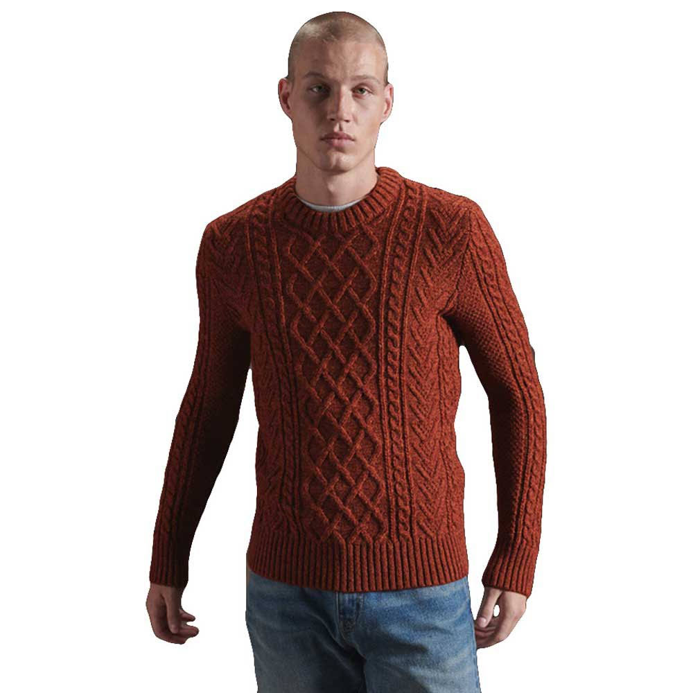 Superdry Jacob Cable Crew, Orange