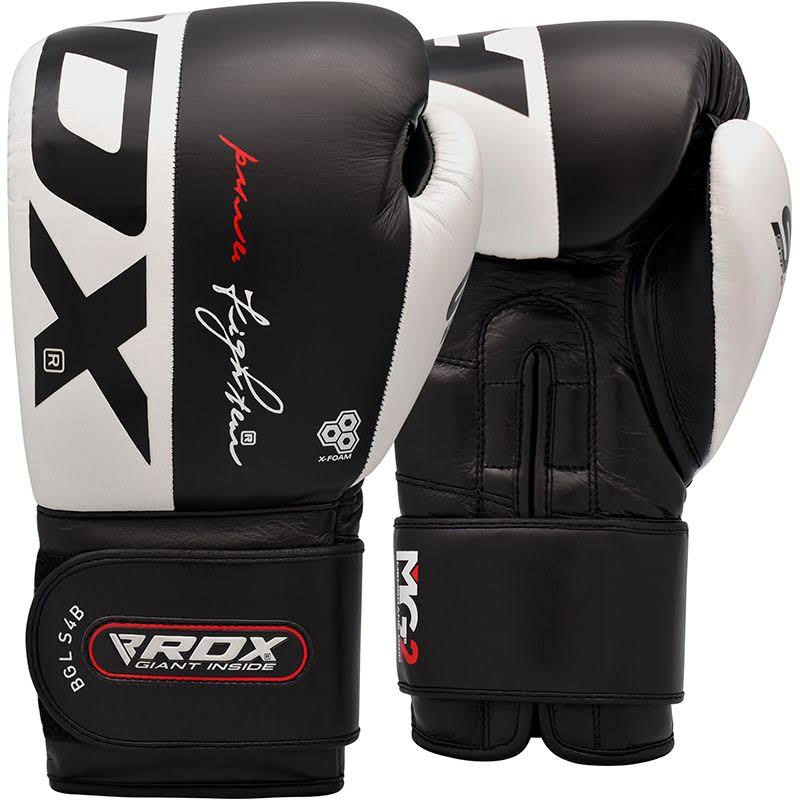 RDX S4 Boxing Sparring Gloves Hook u0026 Loop Black / White