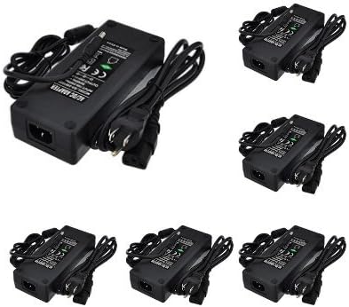 LEDwholesalers 24V 10A 240W AC/DC Power Adapter with 5.5x2.5mm DC Plug and 2.1mm Adapter, Black, 3264-24V Pack of 2