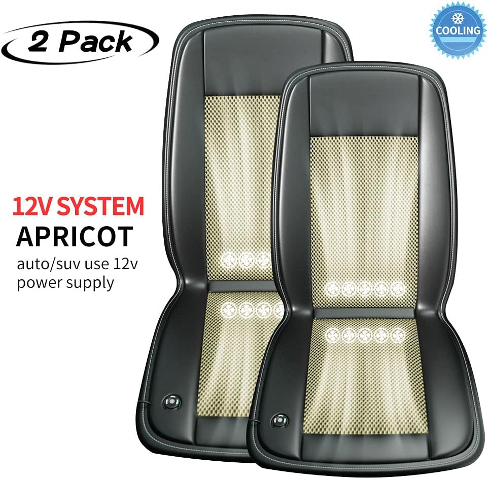 Cooling Car Seat Cushion- 10Fans & 3 Adjustable Temperature 12/24V System- 15s Cool Down Fast for Summer Driving- Breathable Seat Cover with Air Conditioning System- 1 Pack (Grayish)