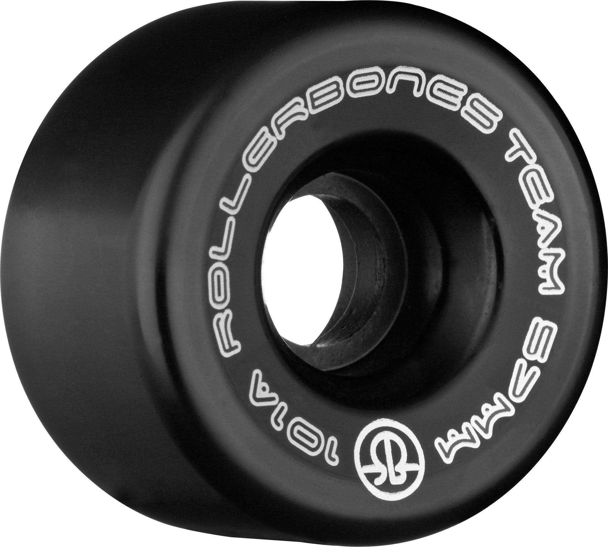 Rollerbones Team Logo 101a Recreational Roller Skate Wheels (Set of 8) Black 62mm