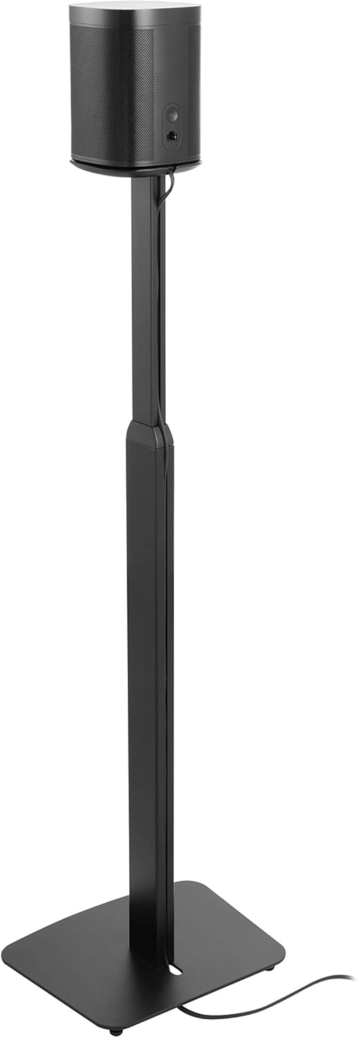 ynVISION Height Adjustable Floor Stands for Sonos One, One SL, Play:1 | 2 Pack | (Black)