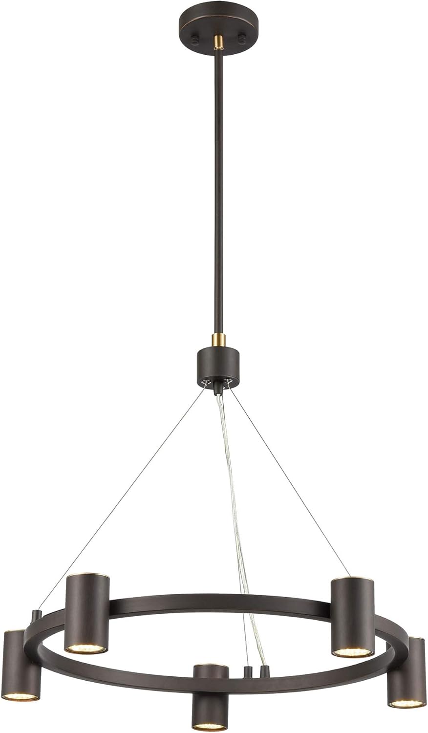 Elk Lighting 15416/5 Kempton 5-Light Chandelier, Matte Black, Satin Brass