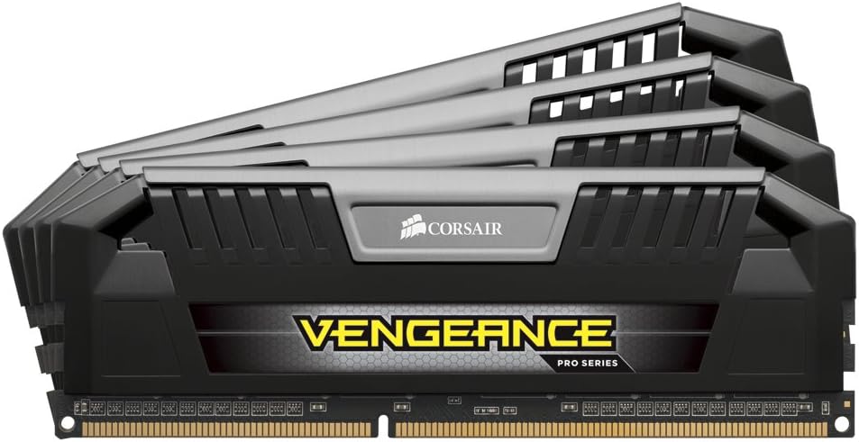 Corsair CMY32GX3M4A1600C9 Vengeance Pro 32GB (4x8GB) DDR3 1600 MHz (PC3 12800) Desktop 1.5V, Black Pack of 2