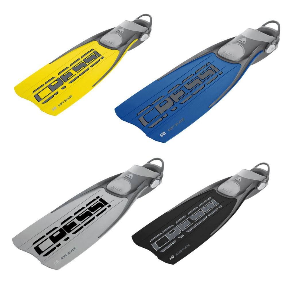 Cressi Ara Fins with EBS Bungee Straps, Black, Medium/Large