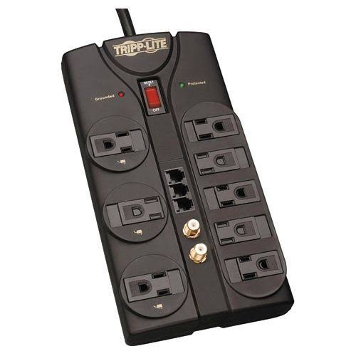Tripp Lite Surge Protector Power Strip 120V 8 Outlet RJ11 Coax 8& Cord 2160 Joule - Receptacles: 8 x NEMA 5-15R - 2160J