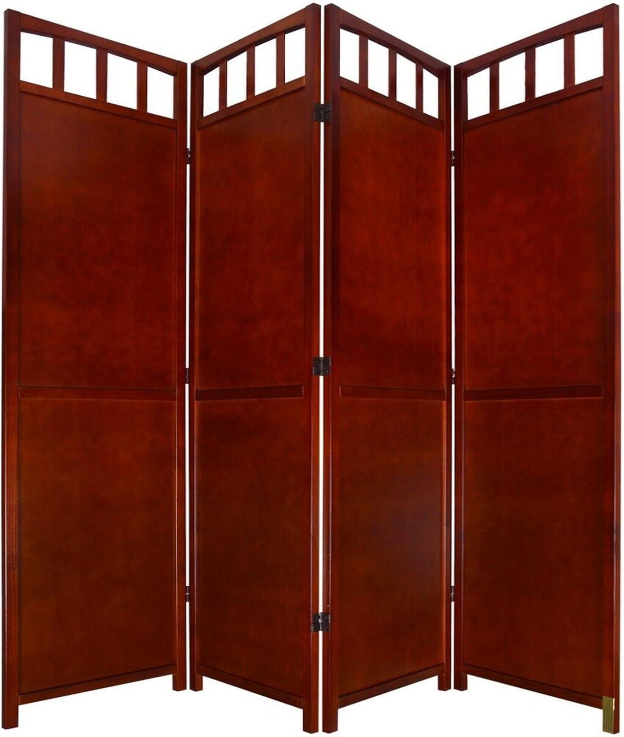 Legacy Decor 3 or 4 Panel Solid Wood Room Screen Divider Walnut (4 Panels)