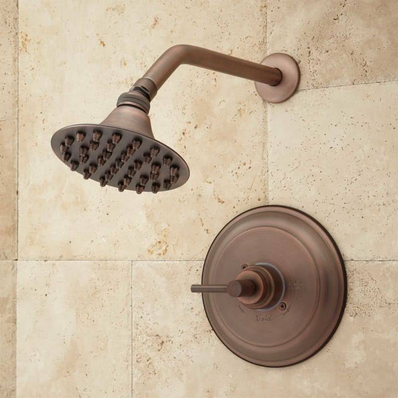 Signature Hardware 929136-5.25-6-1.8 Cambridge Pressure Balanced Shower Only Trim Package with 5-1/4x22 Rain Shower Head and 6x2