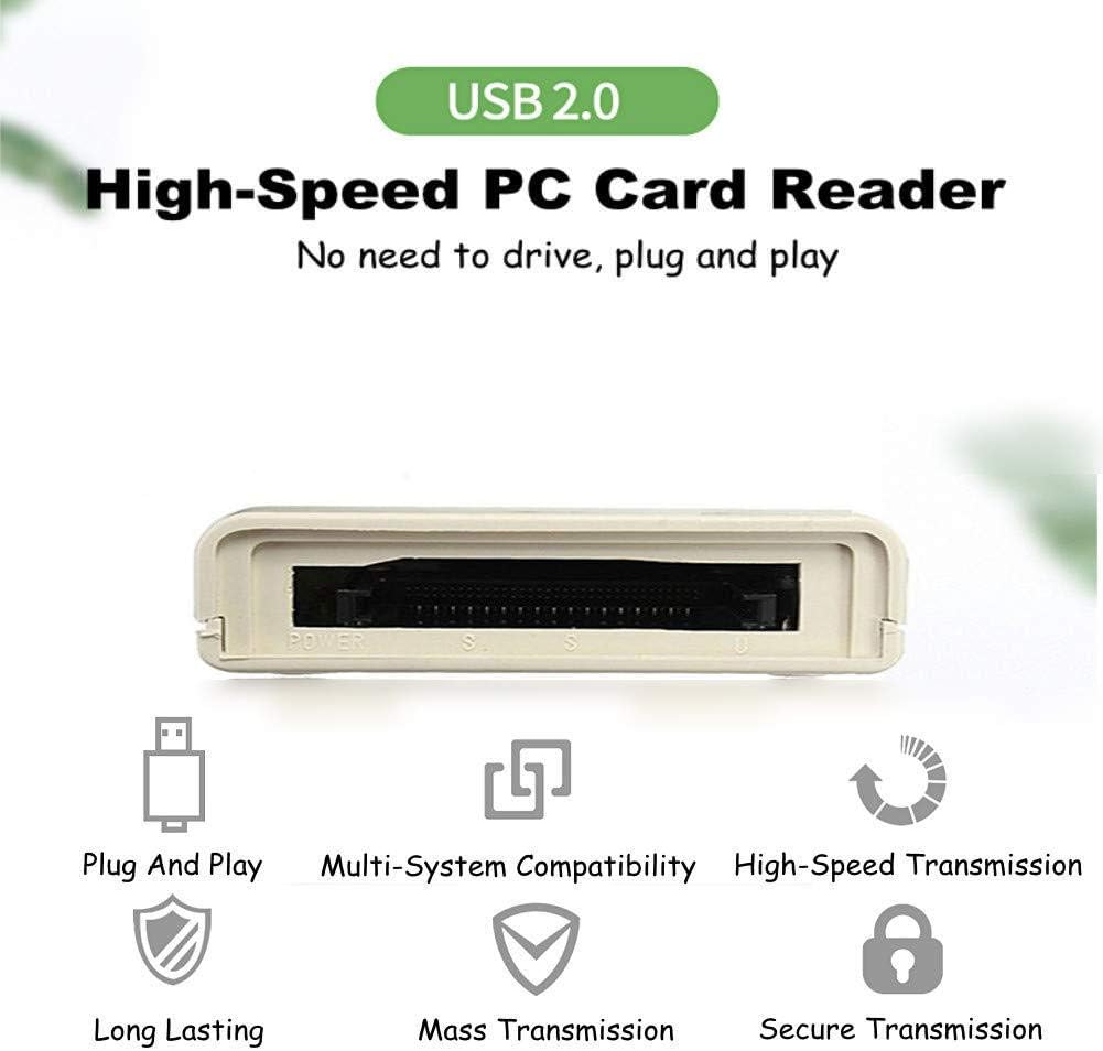 Thincol USB 2.0 PCMCIA Card Reader Adapter, USB2.0 to 68 Pin ATA PCMCIA Memory Card Reader,PC Card/ATA Memory Card Reader for Win ME/2000/7/VISTA/XP Pack of 2