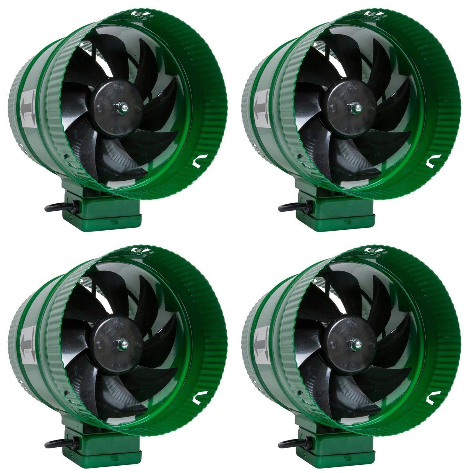 (4) Hydrofarm ACFB8 Active Air 8x22 Hydroponics Inline Duct Booster Fans - 471 CFM
