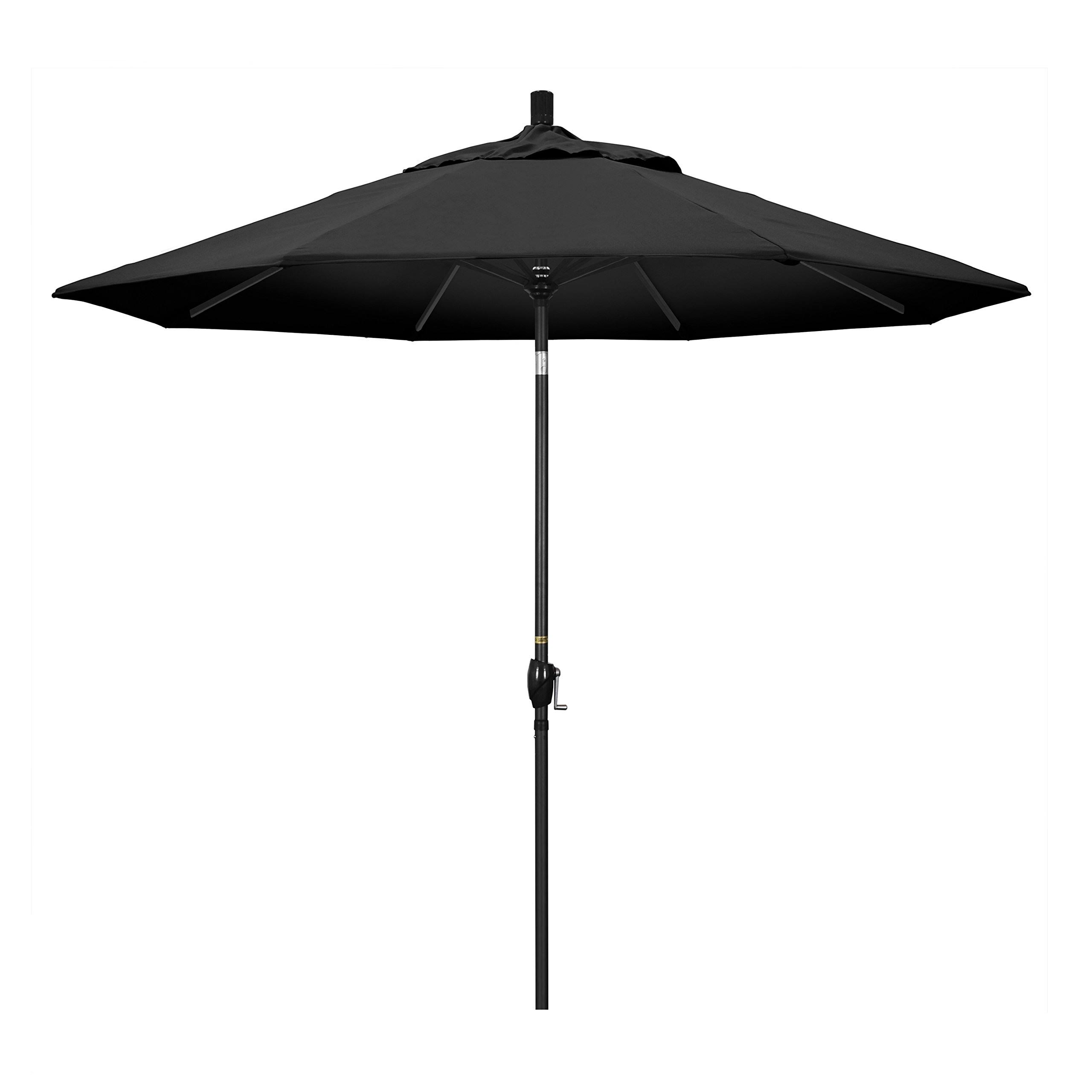 California Umbrella 9 ft. Aluminum Push Button Tilt Olefin Market Umbrella, Black