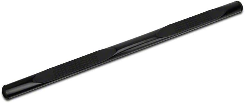 Barricade 4-Inch Oval Straight End Side Step Bars; Gloss Black Compatible with 09-14 F-150 SuperCrew