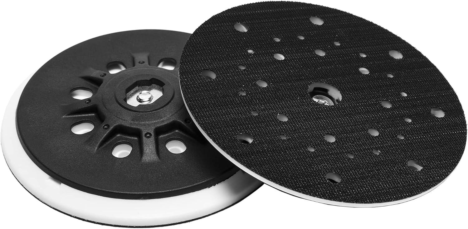 UPWOOD 2 Pack of 6 Inch(150mm) 17/48-Hole Dust-Free Hard Sanding Pad,M8 and 5/16-24