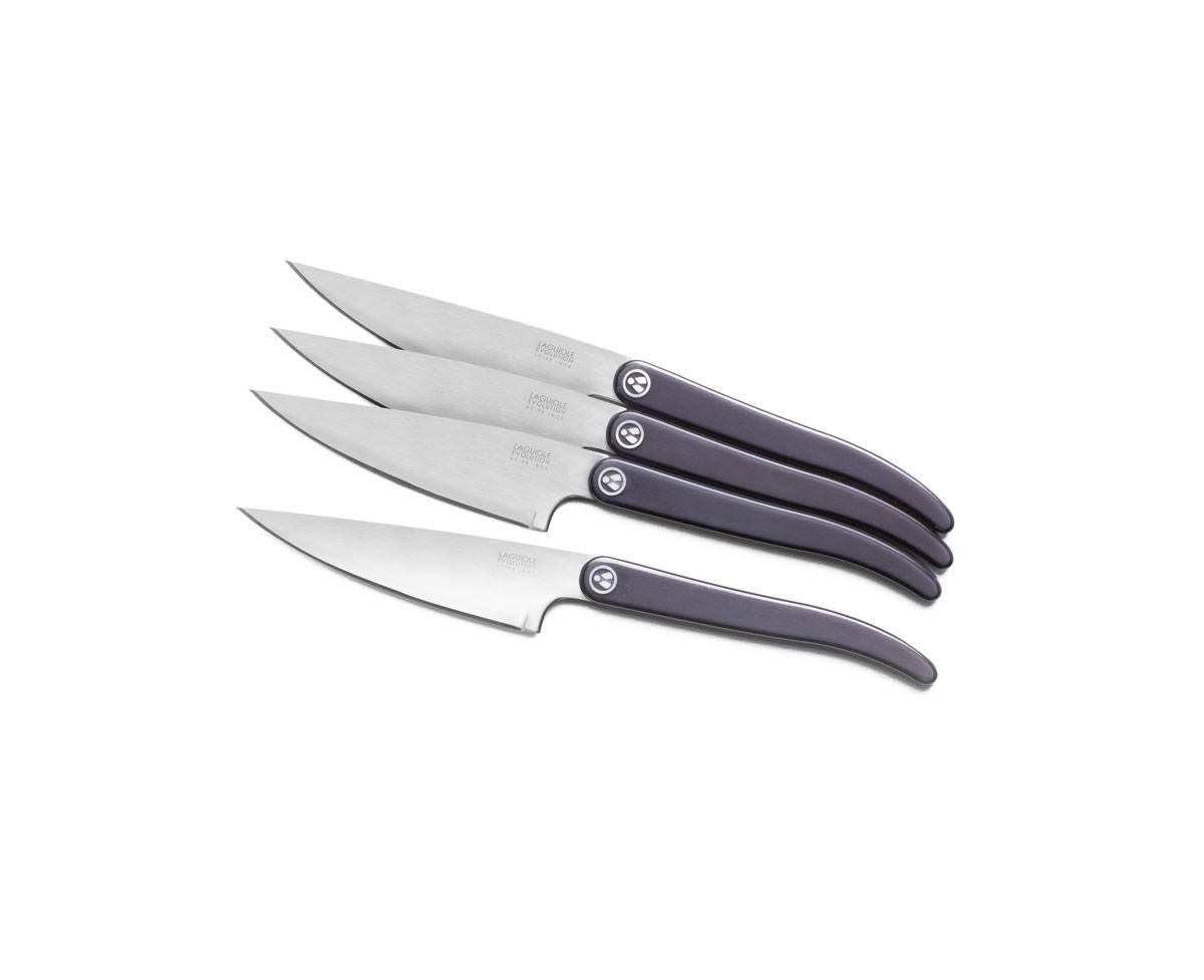 Laguiole Evolution 4-Piece Steak / T-Bone Cutlery Set - Black