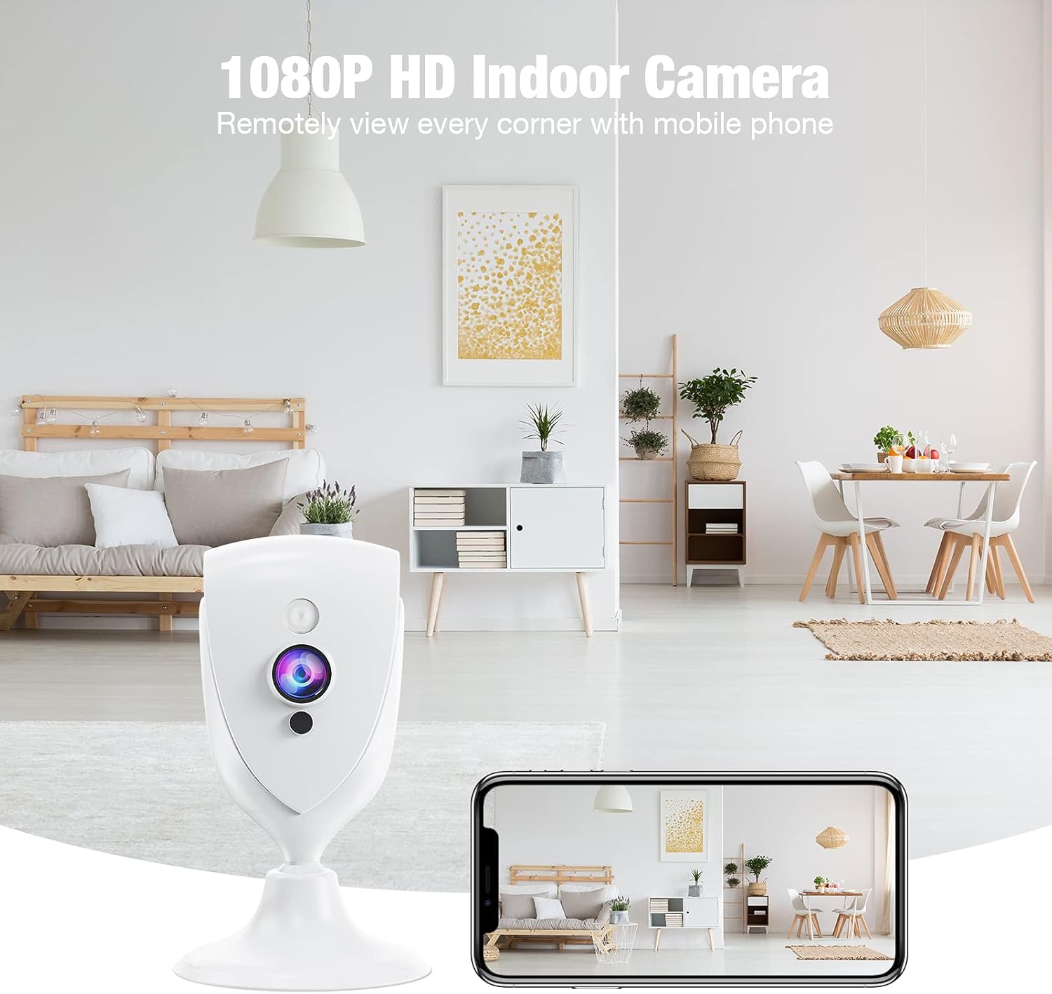 Pet Camera with Phone APP 4pcs, 1080P Indoor Security Camera IP Cam with Motion Alarm, 2-Way Audio, Night Vision, SD/Cloud Storage, Mini WiFi Camera Indoor for Nanny/Dog/Baby Monitor, Work with Alexa Pack of 2