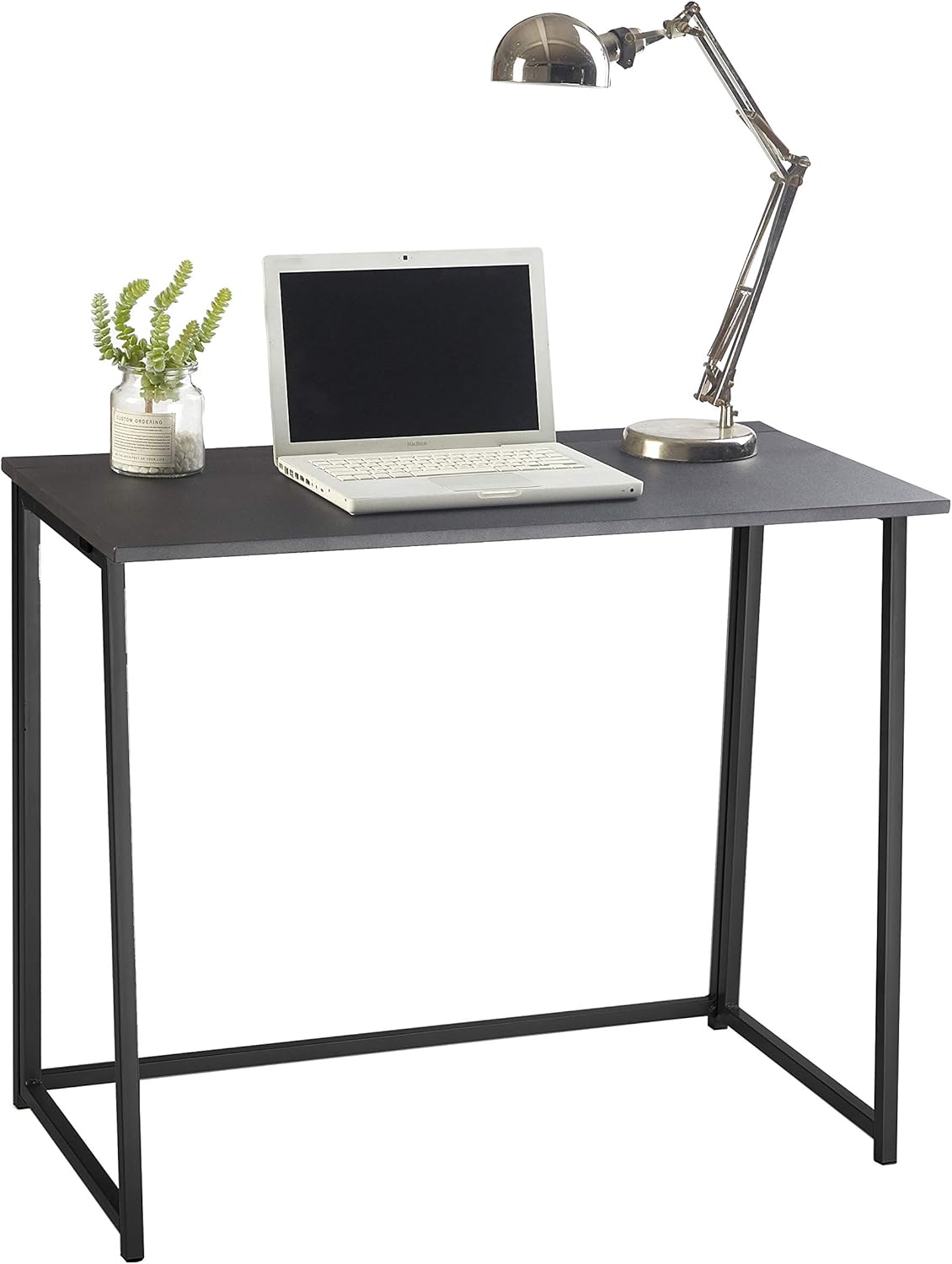 Urban Shop Folding Computer Desk- No Tools Assembly, Wood Top with Black Legs Pack of 2