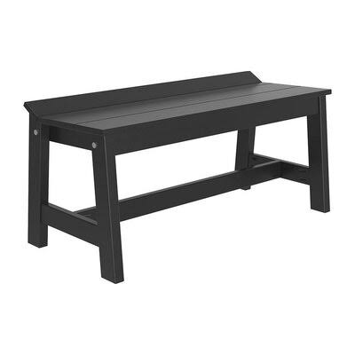 Glenarm Caf&eacute; Plastic Picnic Bench Ebern Designs Frame Color: Black